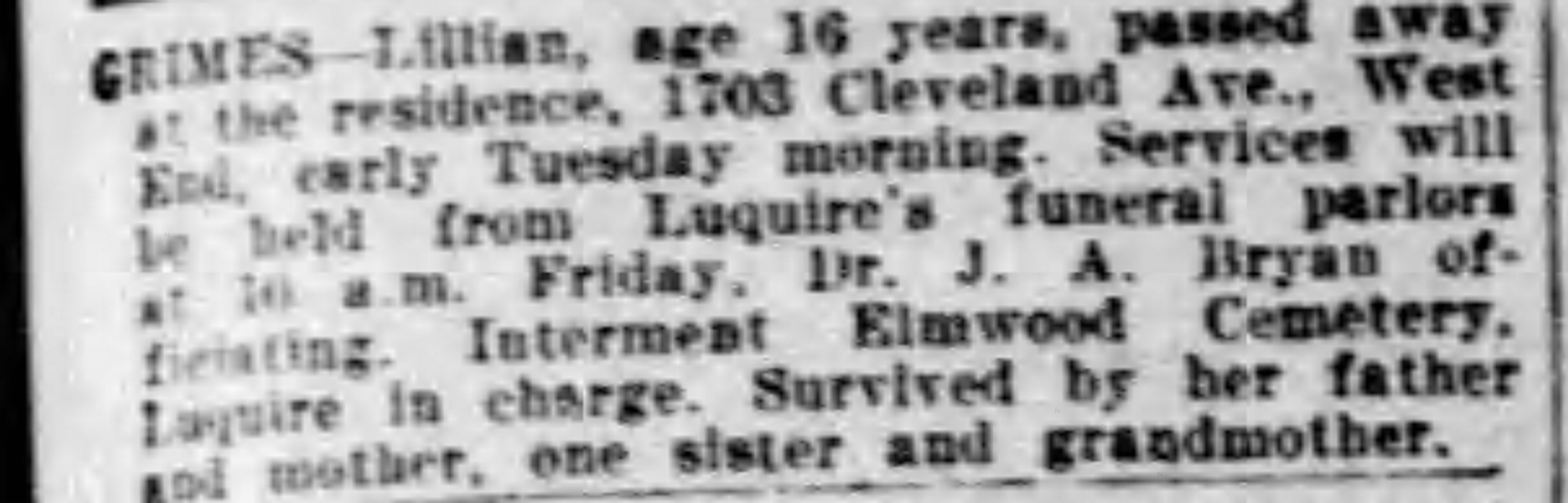 Lillian Grimes obituary